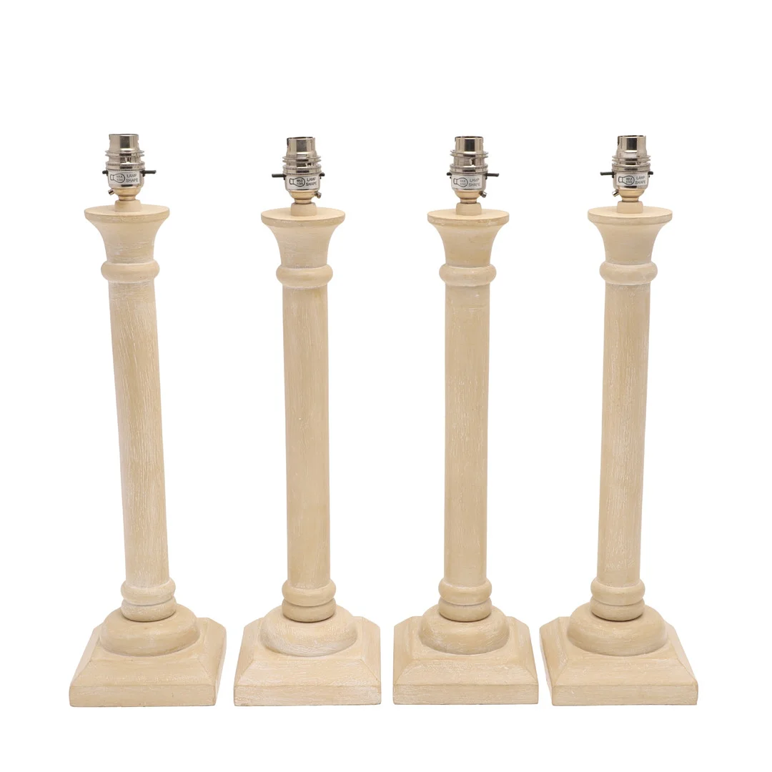 FOUR PEDESTAL COLUMN TABLE LAMPS. — Table Lamps — Lawrences Auctioneers