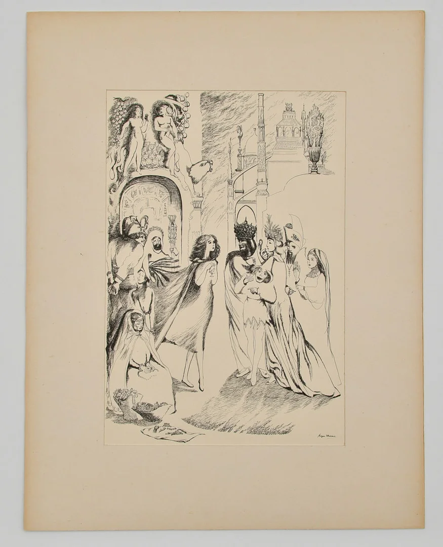 BIRGER EKMAN. Birger Ekman. Teckning En vandrerska genom dessa skimrande städer. — Drawings — Connoisseur Bokauktioner