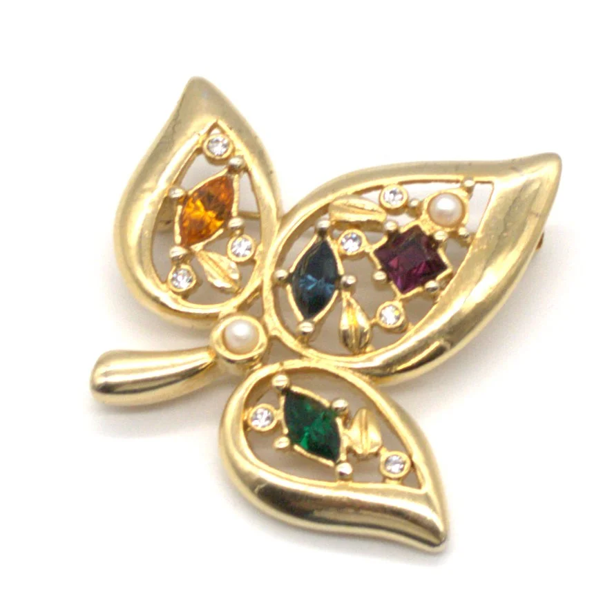 VINTAGE BROSCHE IM BLATTMOTIV. — Brooches & Pendants — Kunst- und Auktionshaus Kleinhenz