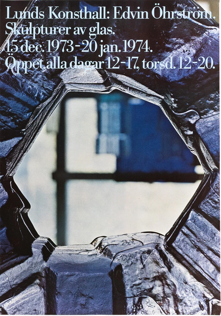 UTSTÄLLNINGSAFFISCH, Edvin Öhrström, Lunds Konsthall, 1973. — Engravings & Prints — Karljohan Auktioner