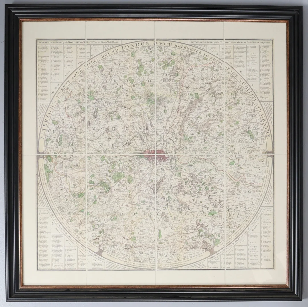 REPRODUCTION "PATERSON'S TWENTY FOUR MILES ROUND LONDON" MAP. — Maps — Young's Auctions