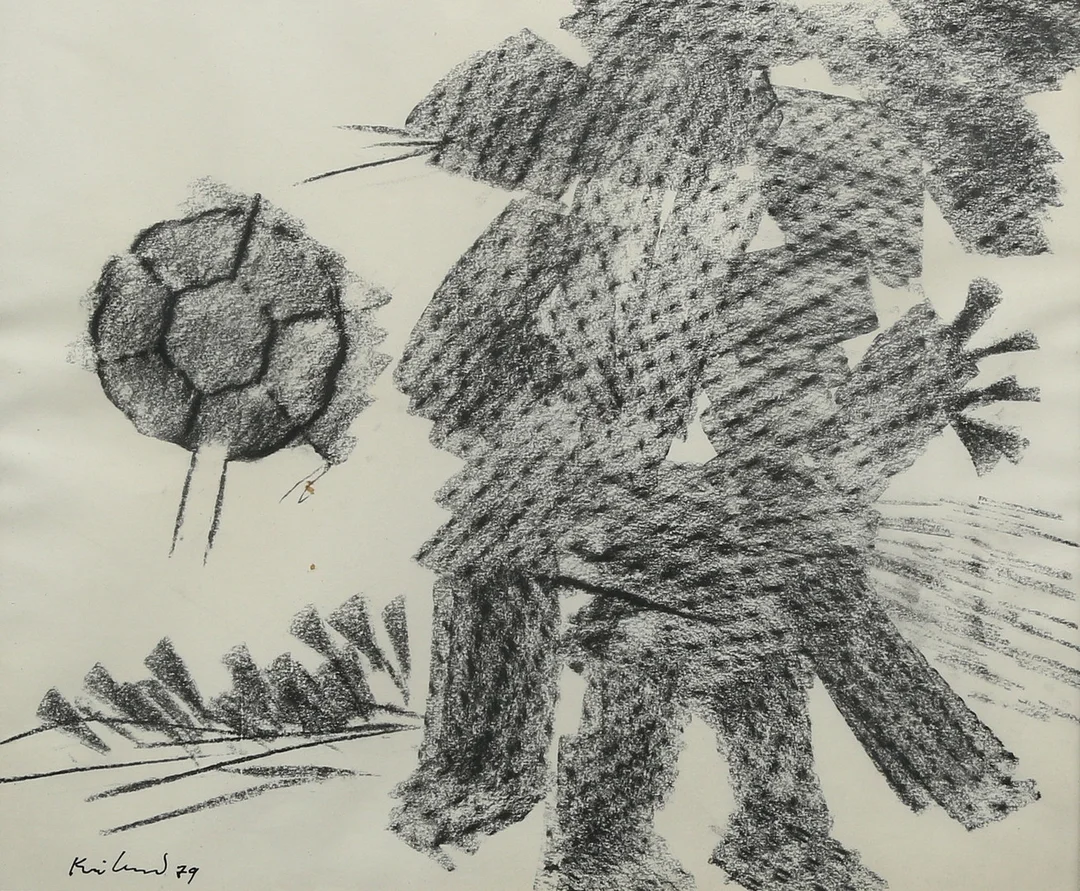 GÖSTA KRILAND. blandteknik, signerad och daterad 79. — Drawings — Gomér & Andersson Linköping
