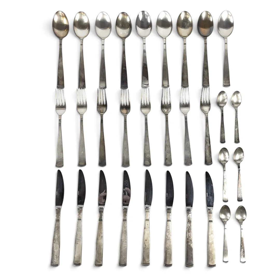 JACOB ÄNGMAN. "Rosenholm", bestickservis, 31 dlr, silver, GAB, Stockholm, Eskilstuna, 1945-1977. — Silver — Roslagens Auktionsverk