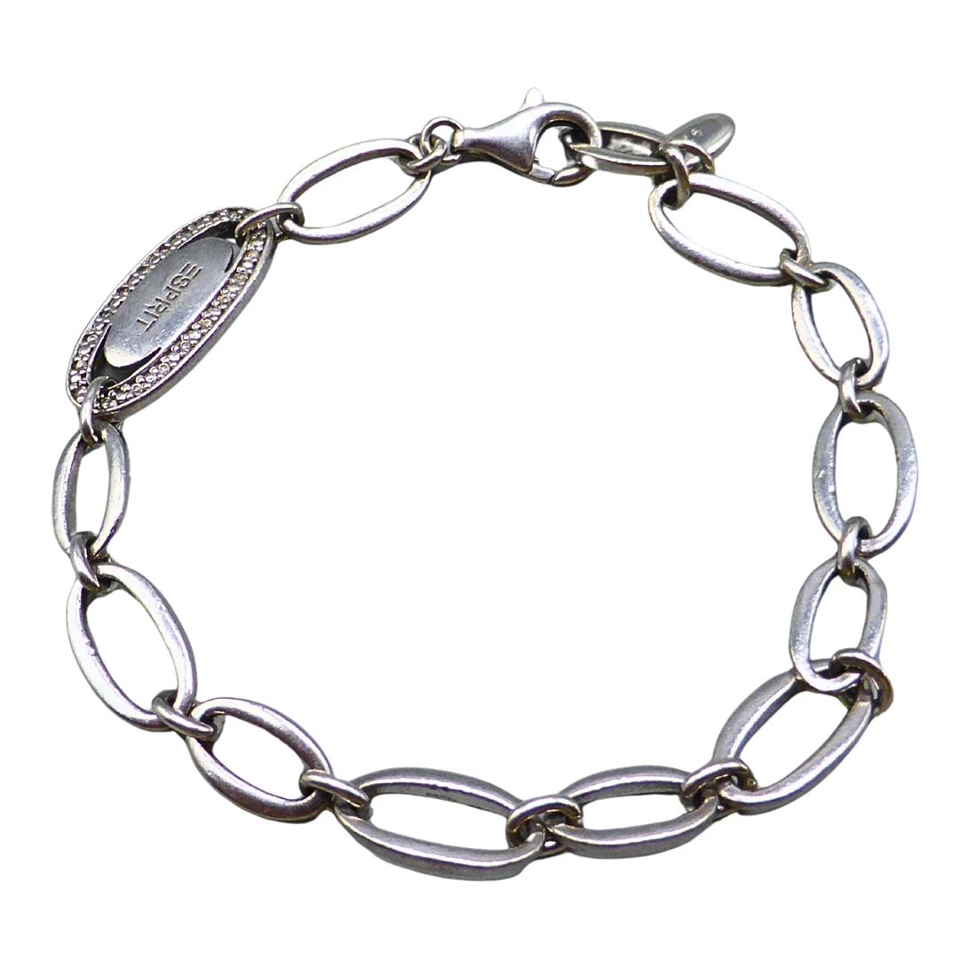 ESPRIT GLIEDERARMBAND AUS 925ER SILBER MIT ZIRKONIA-BESATZ. — Bracelets — Auktionshaus Stuber's Hammerschlag
