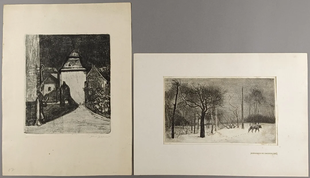 Bracquemond / Zahn - 2 Grafikblätter -20.Jh.-. — Engravings & Prints — Auktionshaus Blank