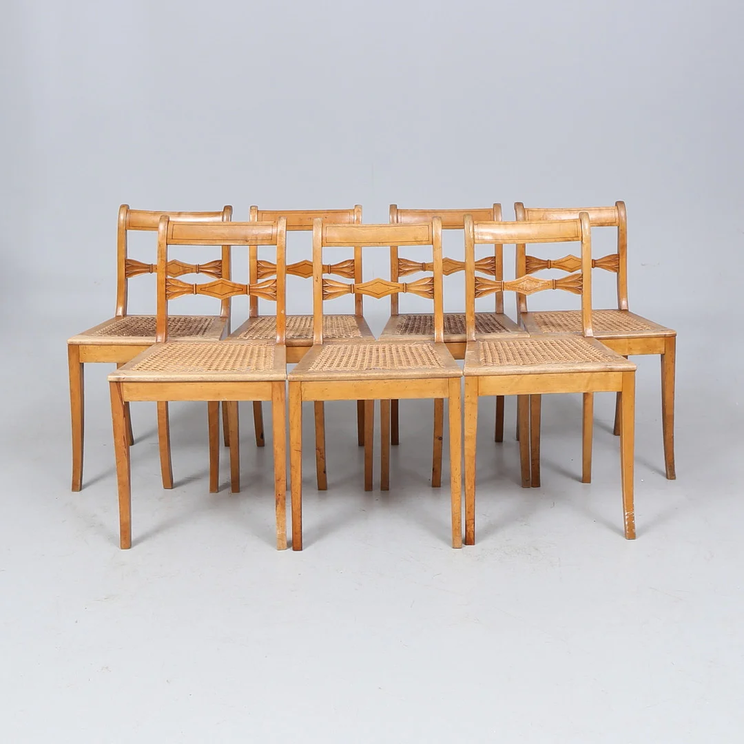 STOLAR, 7 st, empire, 1800 tal. — Armchairs & Chairs — Gomér & Andersson Linköping