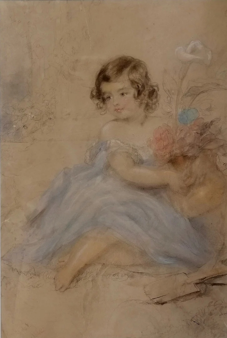PASTEL STUDY YOUNG GIRL IN THE GARDEN. — Other — Acreman St Auctioneers & Valuers