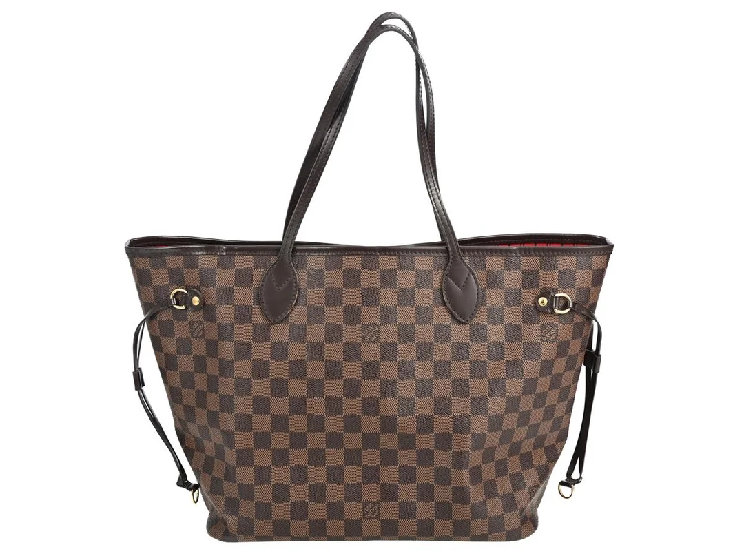 LOUIS VUITTON, VÄSKA, Neverfull MM, Damier Ebene, guldfärgade beslag, 47x28x14 cm, märkt SF2168, år 2018, inner pochette, 24,5x15 cm, dustbag, originalkartong. Good Condition. — Accessoarer/Väskor — Kaplans