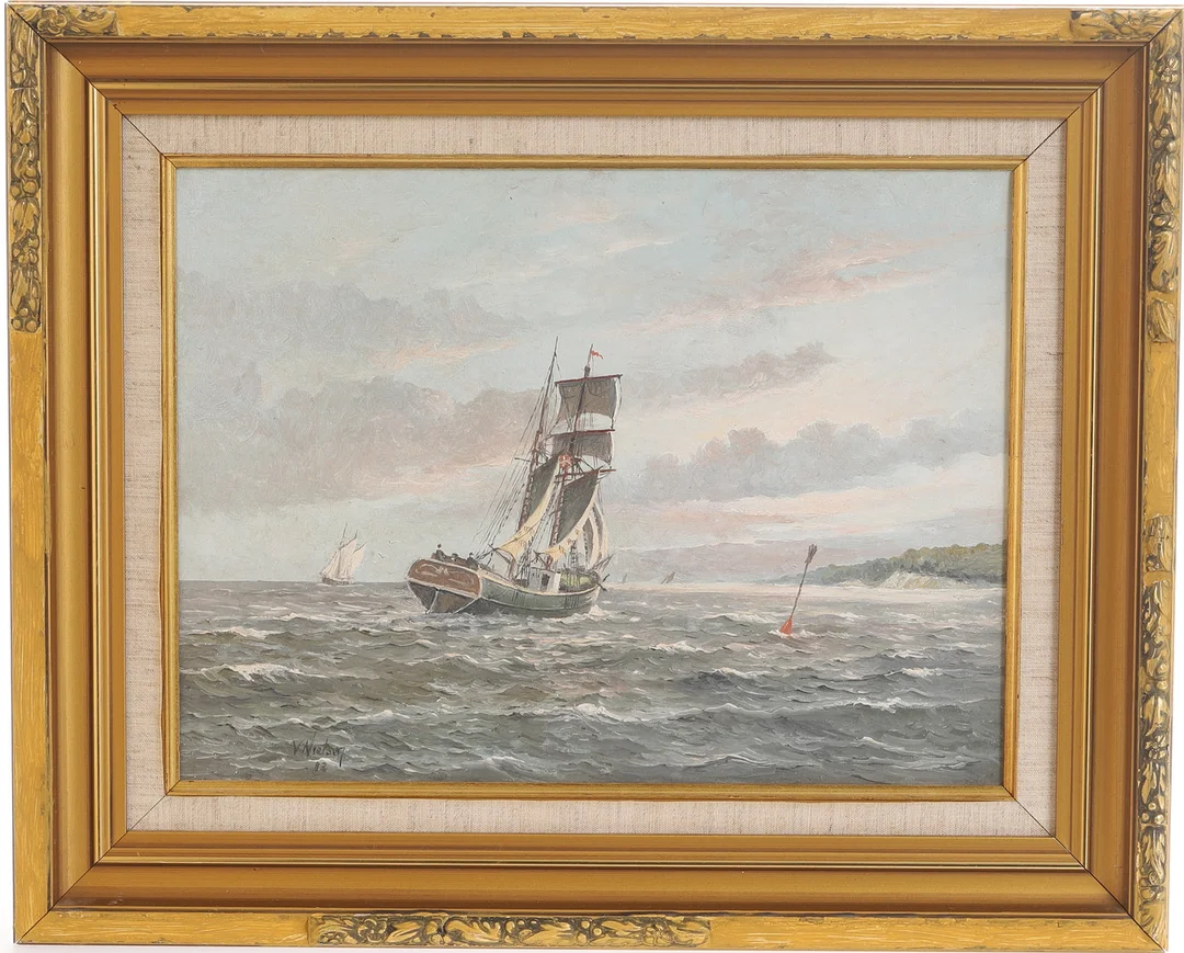 VERNER NIELSEN. olja på duk, signerad. — Paintings — RA Auktionsverket Norrköping
