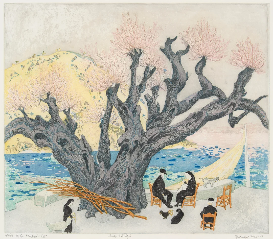 Finne, Ferdinand — "Under tamarisk-treet" 1986 — Kunst/Grafikk — Blomqvist