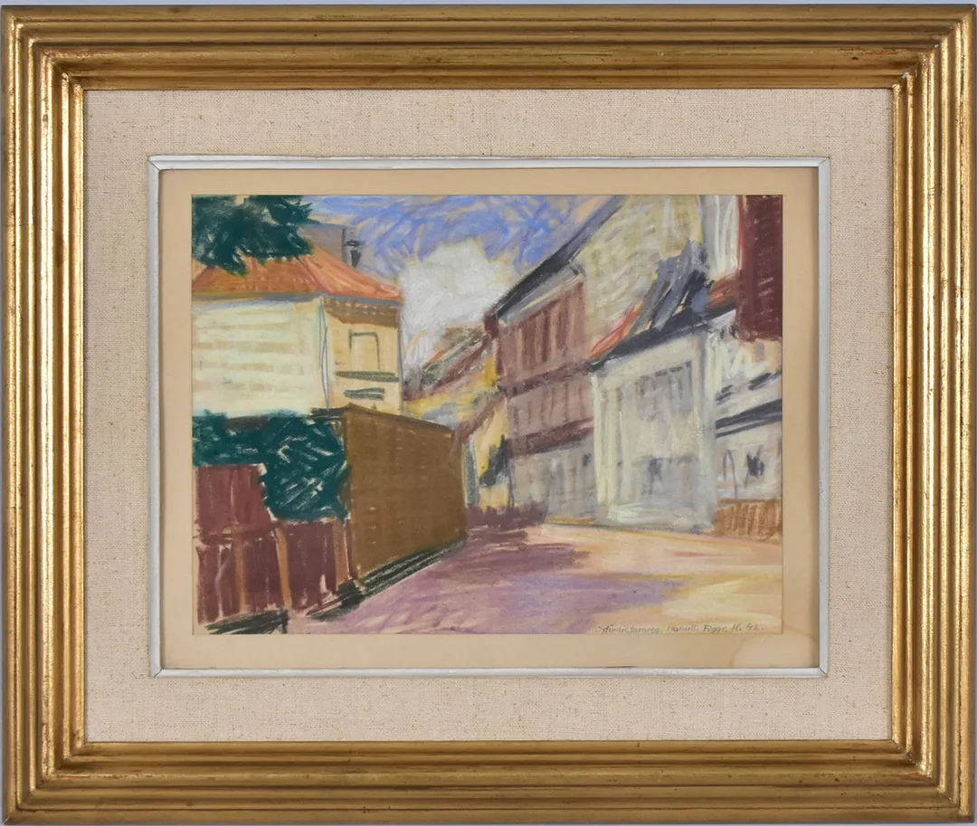 FIGGE HOLMGREN. pastell, Ostindiefararegatan Malmö. — Drawings — Halmstads Auktionskammare