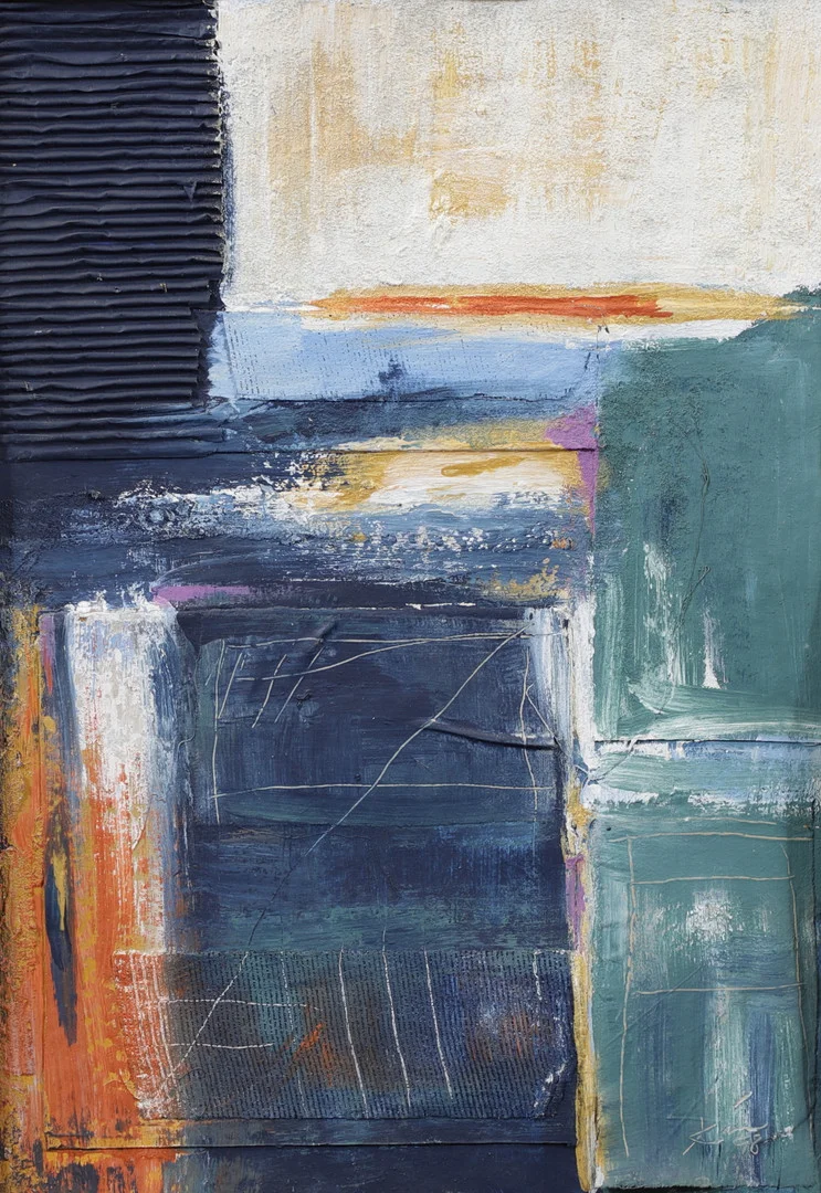 CHRISTIN OHLIN (1946-2025). "sign", blandteknik på pannå, signerad och daterad -98. — Paintings — Växjö Auktionskammare