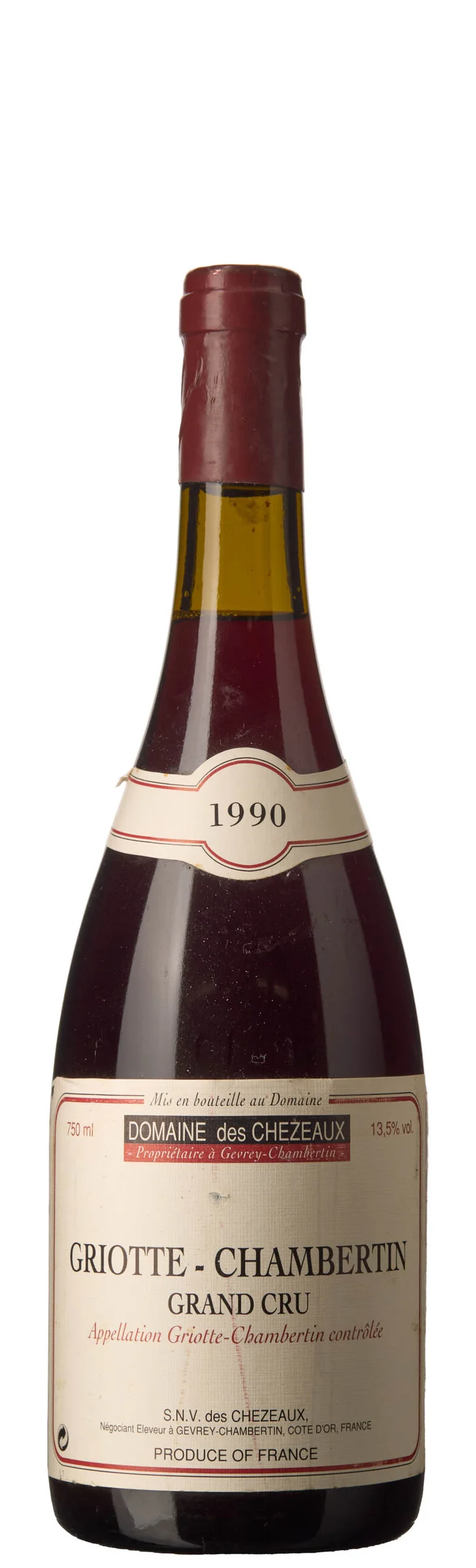 1 x Griotte-Chambertin Grand Cru 1990, Domaine des Chezeaux — 1 x Griotte-Chambertin Grand Cru 1990, Domaine des Chezeaux — Vin/Vin — Blomqvist