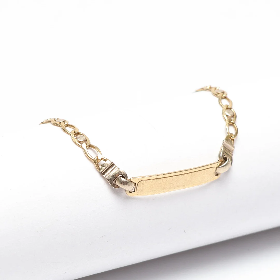 ARMBAND med BRICKA, guld, 18k, ca 2,5 gram. — Bracelets — Gomér & Andersson Linköping
