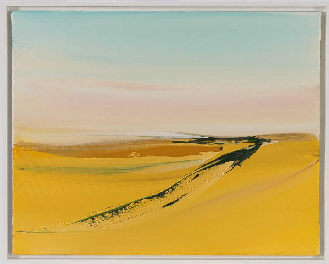 Camilla West: Landscape 'Fields sunset July' — Paintings and sculptures/Modern pictorial arts — Lauritz