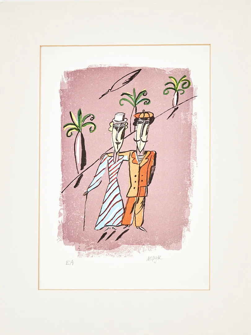 MADELEINE PYK. Figurkomposition, EA, signerad. — Engravings & Prints — Stockholms Auktionsverk Magasin 5