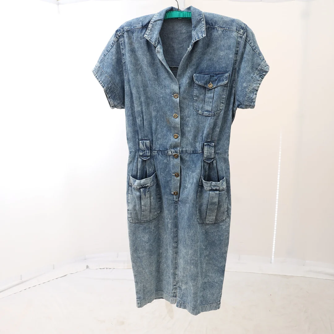 JEANSKLÄNNING, storlek L. — Vintage & Designer Fashion — Falun Auktionsbyrå