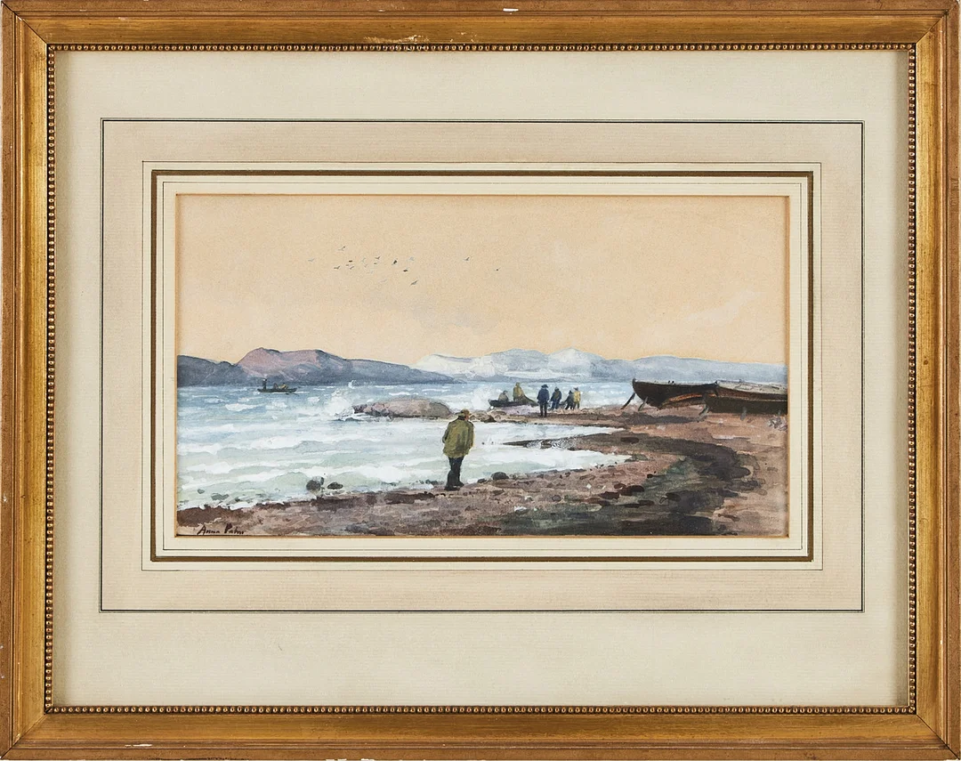 ANNA PALM DE ROSA. Strandvy, akvarell, signerad. — Paintings — Stockholms Auktionsverk Magasin 5