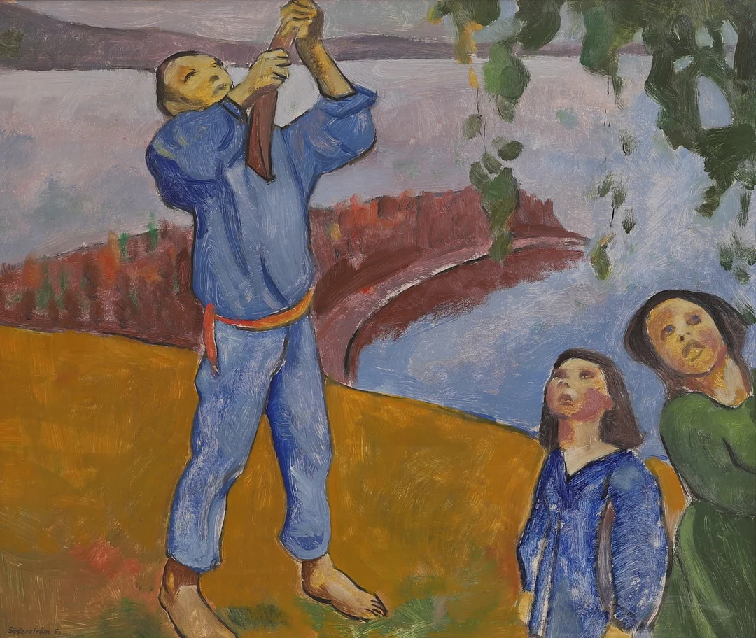 EDVIN SÖDERSTRÖM. Olja på pannå, signerad. — Paintings — RA Auktionsverket Norrköping