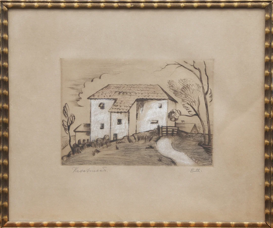 GRAFISKT BLAD, förhöjd med täckvitt, signerat. — Engravings & Prints — Kalmar Auktionsverk
