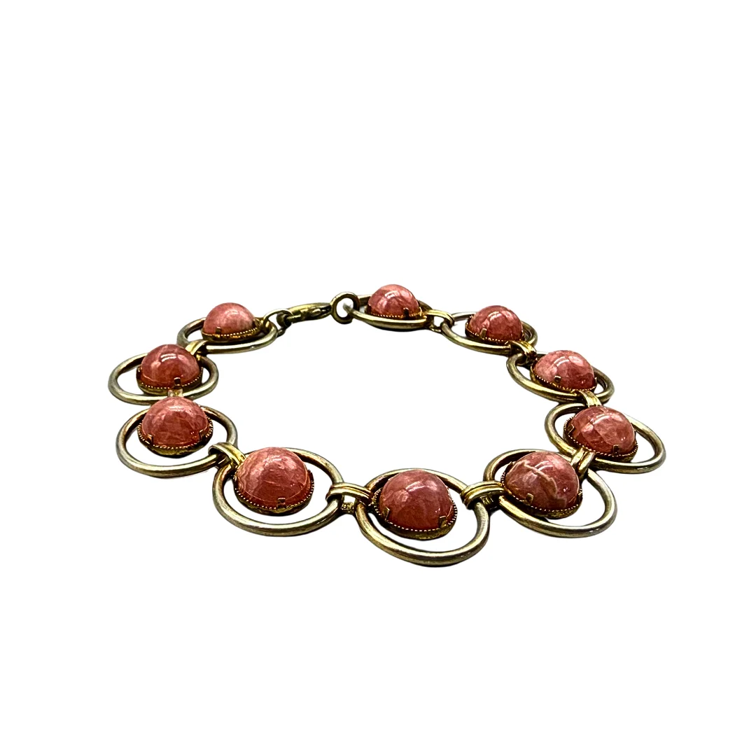 835ER SILBERARMBAND MIT ROSENQUARZ VERZIERT. — Bracelets — Auktionshaus Stuber's Hammerschlag
