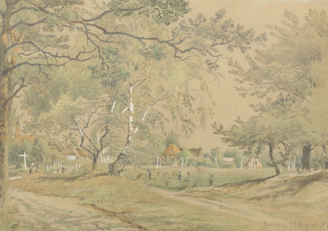 REGINA KYLBERG-BOBECK. TILLSKRIVEN. Blandteknik, signerad Regina Kylberg a tergo, Redefin daterad 23 August 86 (1886). — Paintings — Gomér & Andersson Linköping