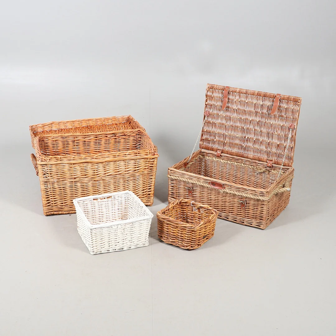 FOUR ASSORTED WICKER BASKETS. — Other — Lawrences Auctioneers