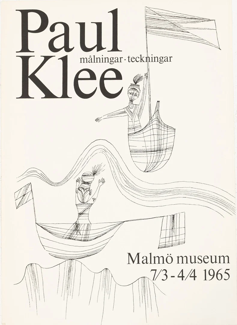 PAUL KLEE. utställningsaffisch, Malmö Museum, 1965. — Engravings & Prints — Karljohan Auktioner