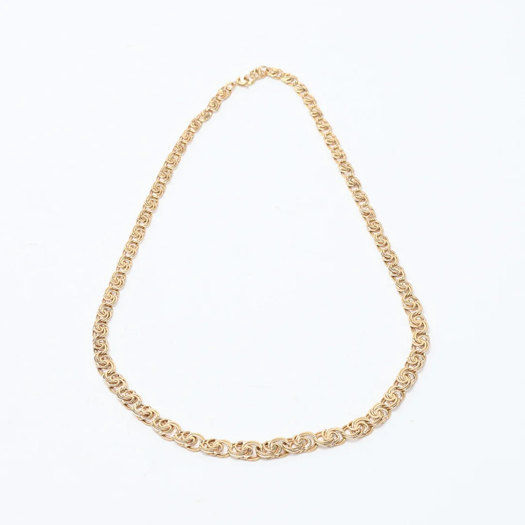 COLLIER. Guld, 18K, doserad fantasilänk. — Necklace — Uppsala Auktionskammare
