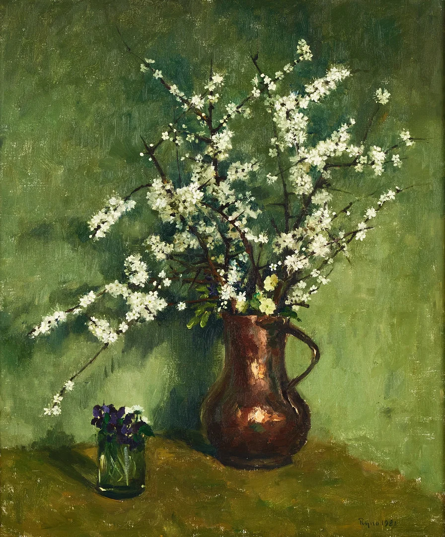 RYNO FRIEBERG. ”Slån och violer”. — Paintings — Stockholms Auktionsverk Magasin 5