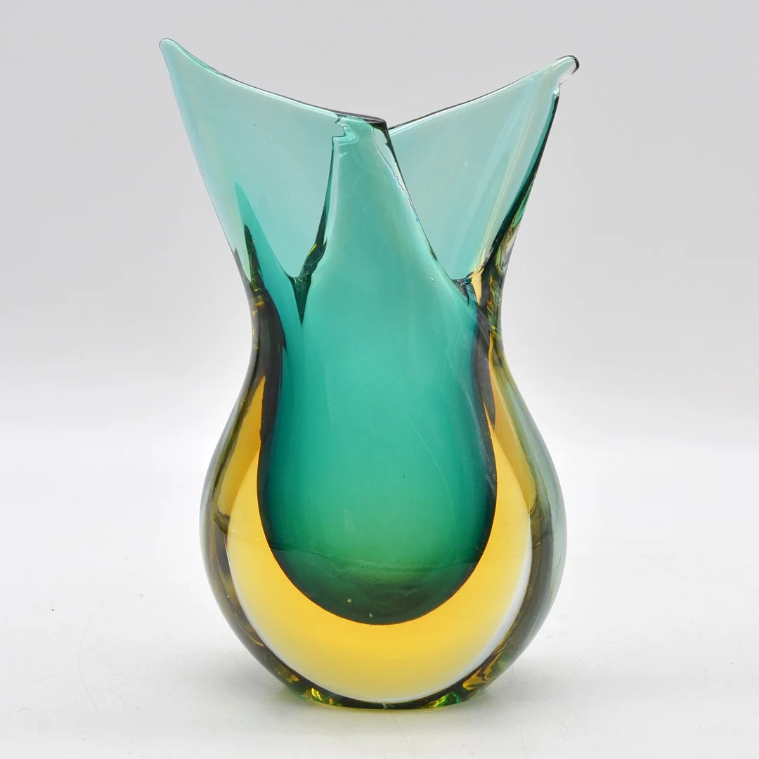 FLAVIO POLI. MURANO DESIGNERVASE, STUDIOGLAS, SOMMERSO, ITALIEN, UM 1950. — Art glass — Kunst- und Auktionshaus Kleinhenz