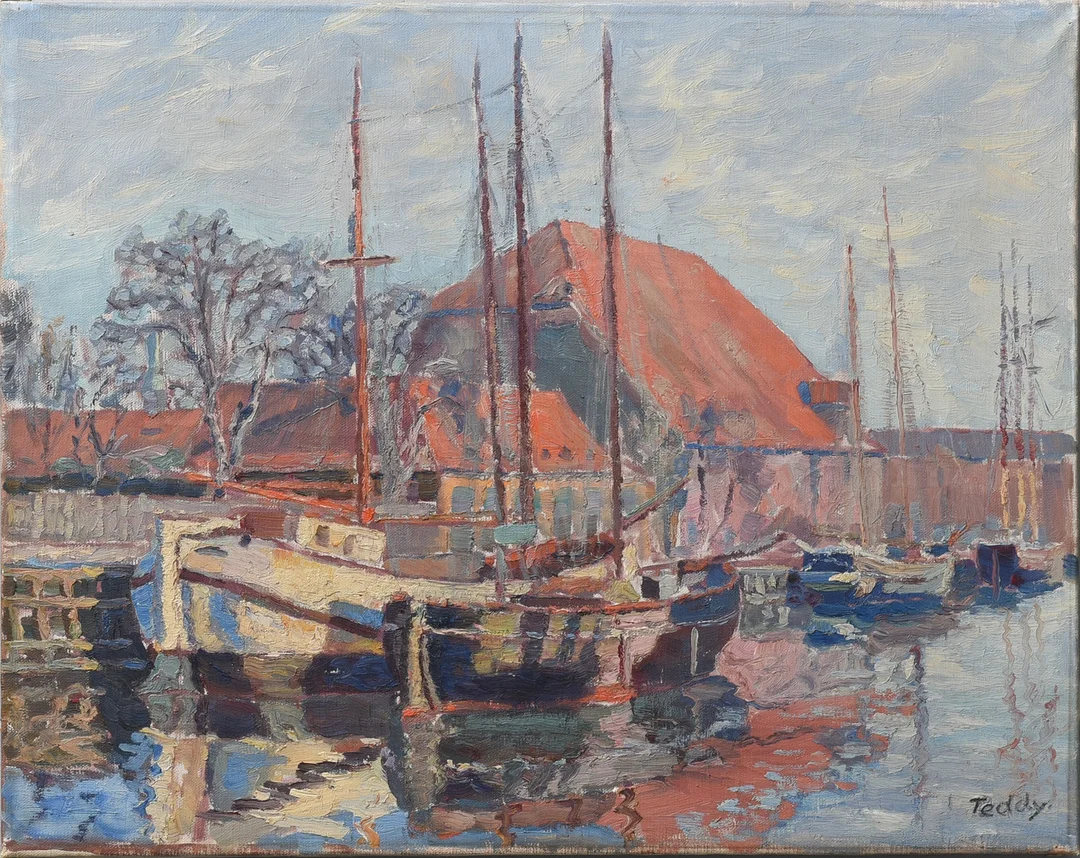 Ubekendt kunstner. Olie på lærred. Signeret Teddy. — Paintings — Sørensen Auktioner