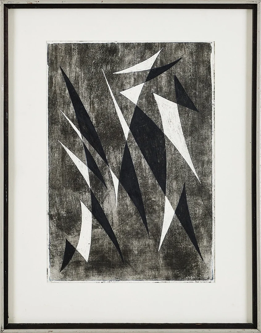 PIERRE OLOFSSON. "Frenesi", blandteknik på papper. — Paintings — Stockholms Auktionsverk Magasin 5