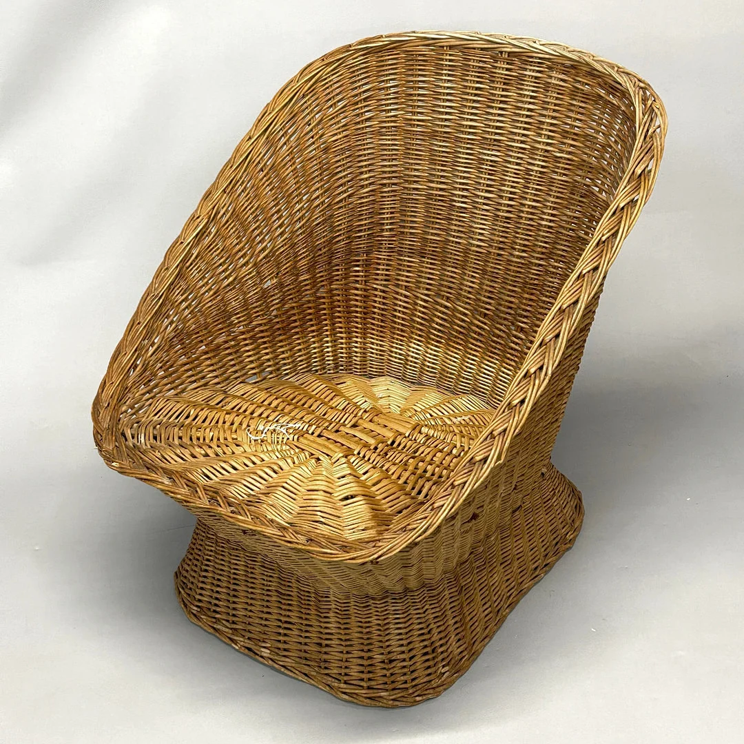 VINTAGE CANE CONSERVATORY CHAIR. — Armchairs & Chairs — Chalkwell Auctions