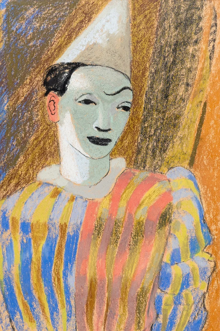 BENGT CARLBERG. Harlequin, pastell, signerad Carlberg. — Paintings — Auktionshuset Kolonn