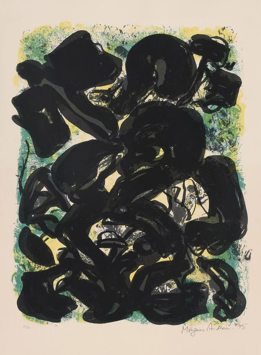 Mogens Andersen: Untitled, 1975. Signed and dated Mogens Andersen 75, 29/90. Lithograph in colours. Sheet size 76×56 cm. — Modern Prints/Modern art — Bruun Rasmussen