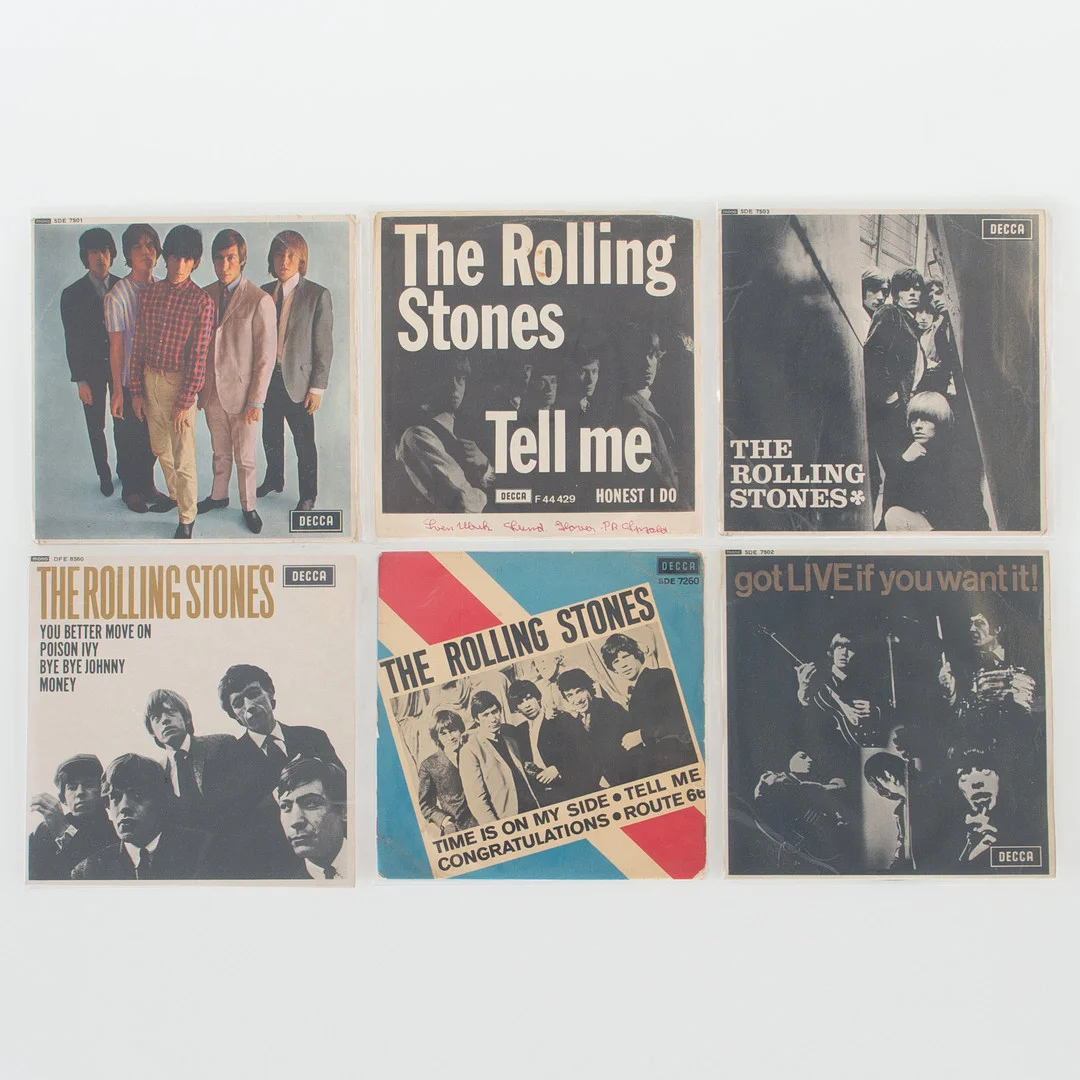 ROLLING STONES. Singlar 7", 6 stycken. — Audio, Vinyl & Hi-Fi — Laholms Auktionskammare