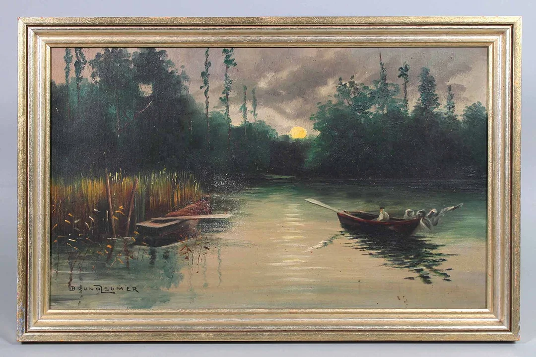 Fischer im Mondschein, Bruno Zeumer. — Paintings — Auktionshaus Bossard