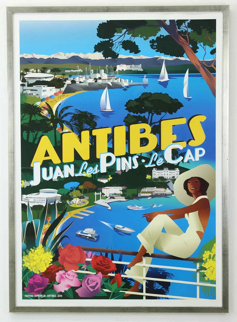 LIONEL TARCHALA (FRANKRIKE, F. 1973). poster, Antibes – Juan les Pins – Le Cap. Tryckt av Fantino Imprimeur, Antibes, 2014. — Engravings & Prints — Hälsinglands Auktionsverk