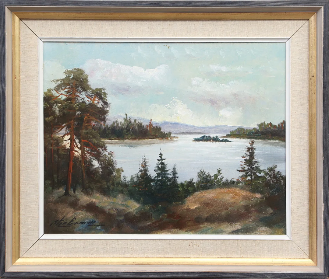 OIDENTIFIERAD KONSTNÄR. OLJA, på pannå, signerad. — Paintings — Kalmar Auktionsverk
