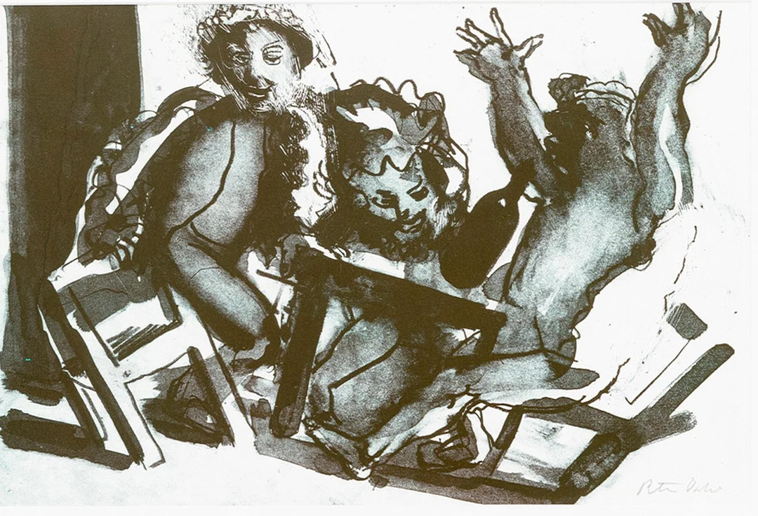 PETER DAHL. Ur Fredman's Epistel No 5, färglitografi, signerad. — Engravings & Prints — Auktionshuset Kolonn