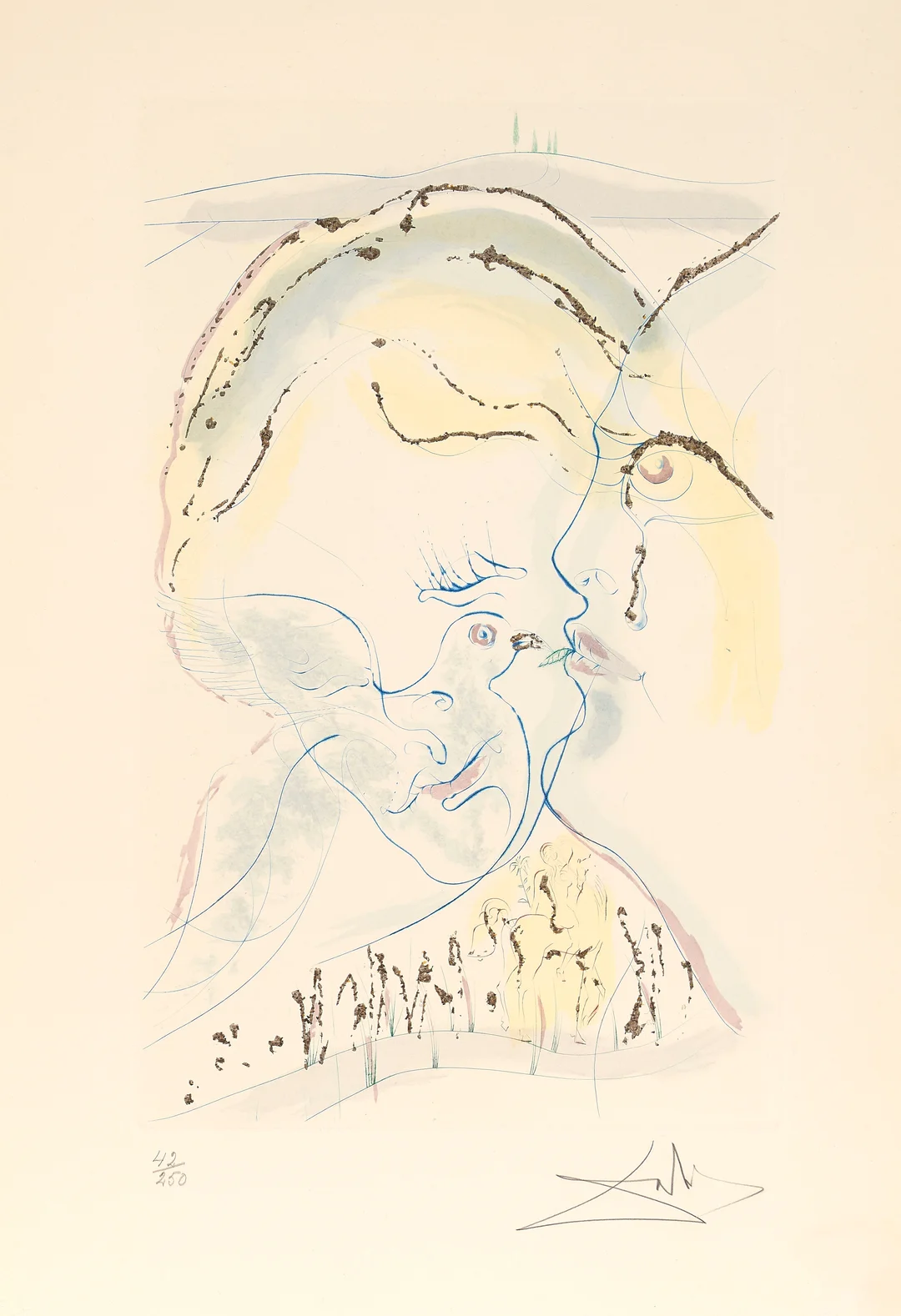 Dali, Salvador — "The Dovelike Eyes of the Bride" 1971 — Kunst/Grafikk — Blomqvist