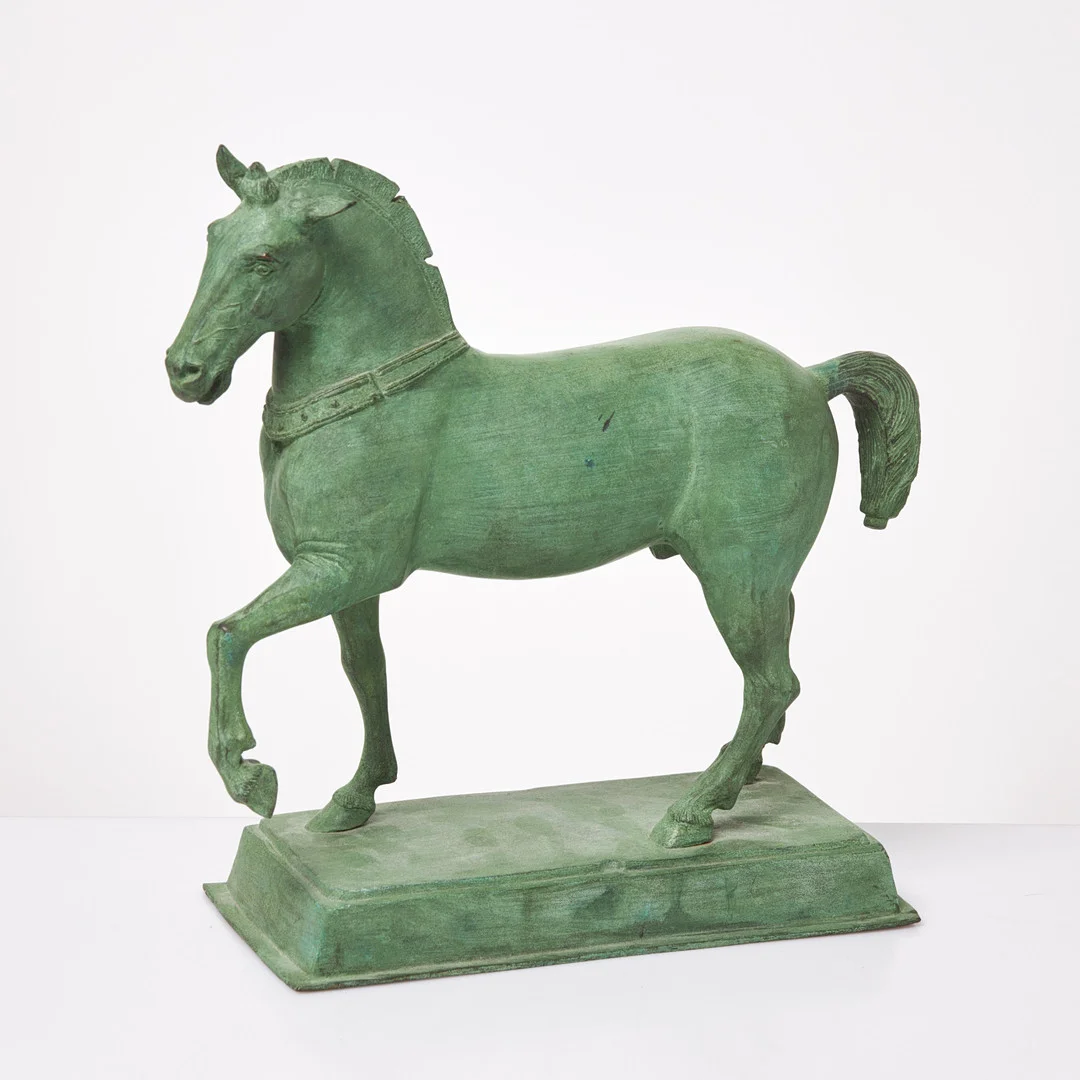 SKULPTUR, "De bysantiska hästarna", efter antik förlaga, patinerad brons. — Sculptures & Bronzes — Stockholms Auktionsverk Sickla