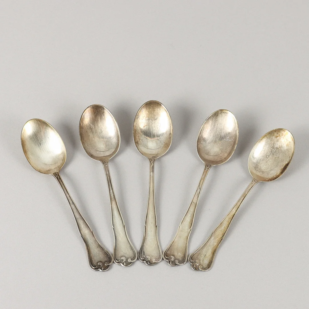 SKEDAR, silver, 5 stycken, MEMA, 1965, vikt 188 gram. — Silver — Karlstad Hammarö Auktionsverk