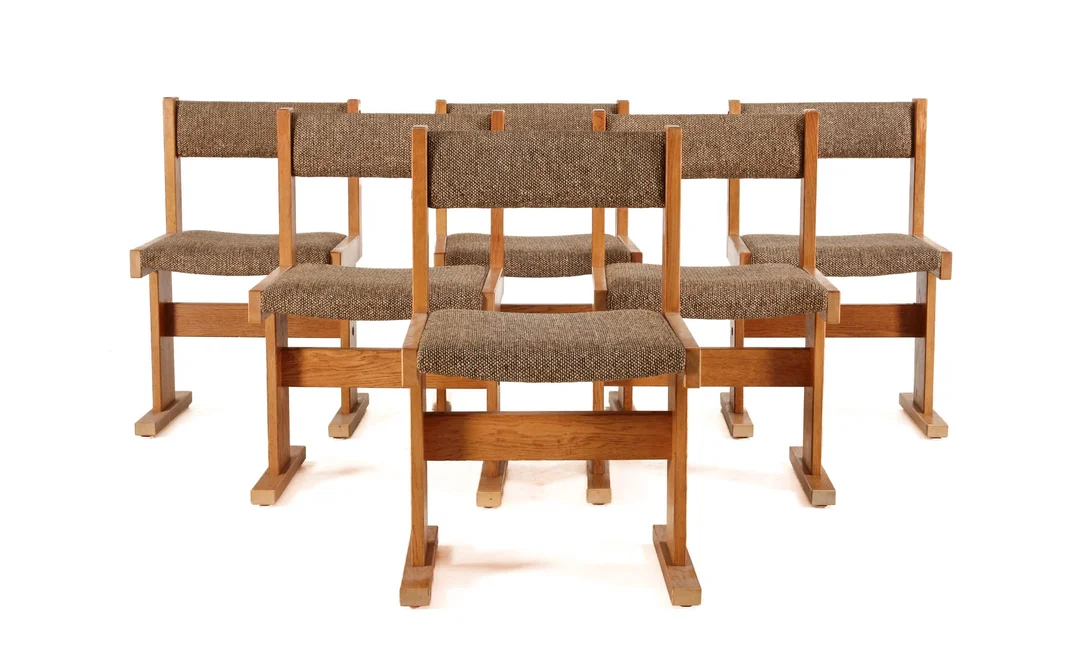 Poul H. Poulsen. Six dining chairs, oak, 1970s (6) — Furniture/Chairs — Lauritz
