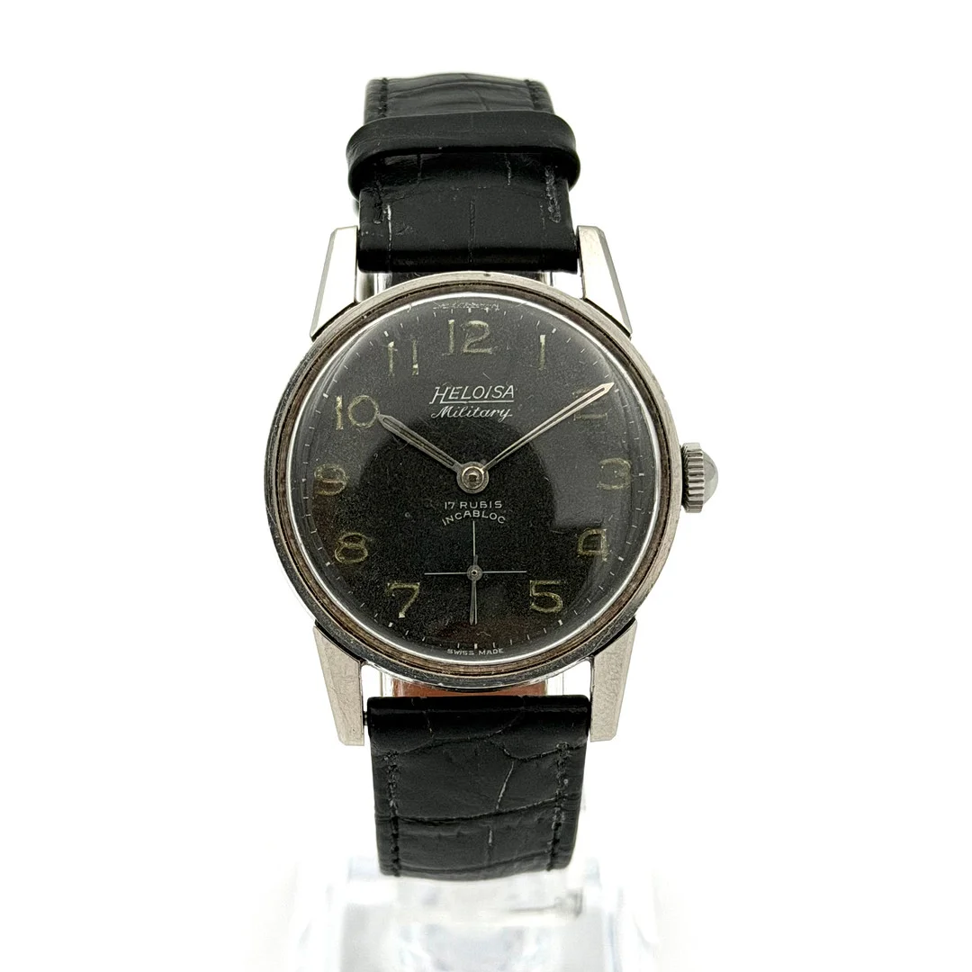 HELOISA Military, armbandsur, 1940-tal, manuell, stål. — Wristwatches — Skandia Auktion