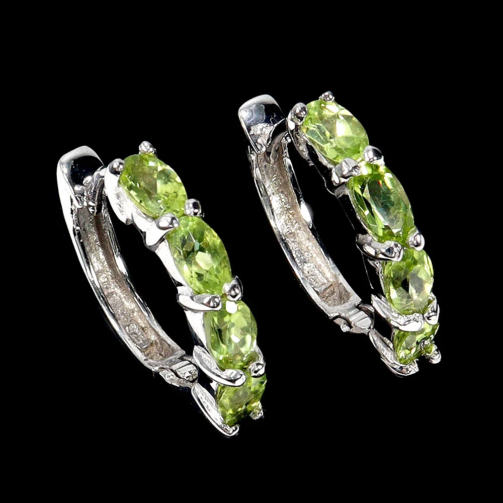 PERIDOT SILVER HOOP EARRINGS. — Earrings — Chalkwell Auctions