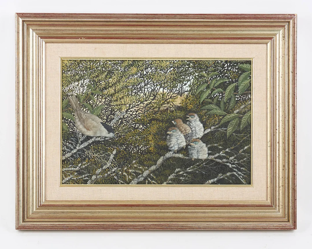 MARKO LAMMERVO. Svarthättor vid boet, signerad, olja på duk. — Paintings — Stockholms Auktionsverk Helsinki