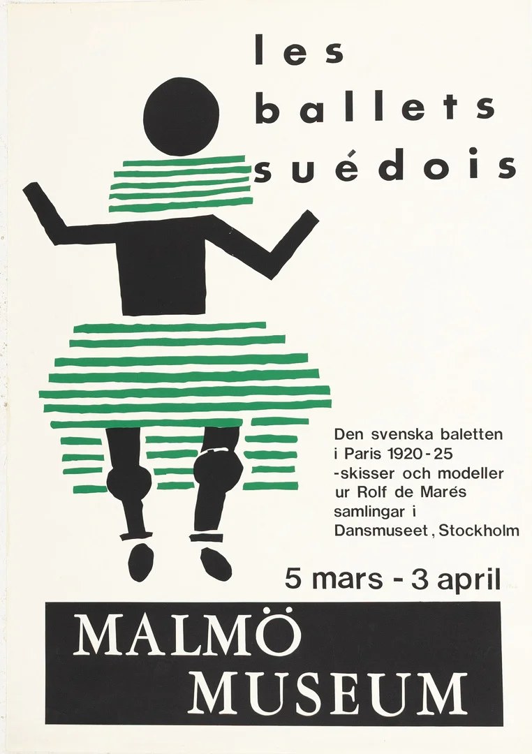 UTSTÄLLNINGSAFFISCH. "les ballets suédois", Malmö Museum. — Engravings & Prints — Karljohan Auktioner