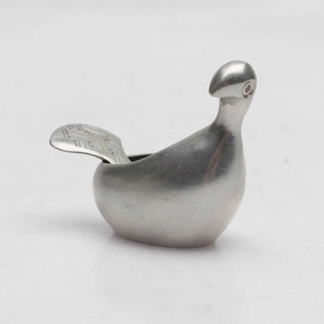 LARS PIRAK. saltripa tenn, 2 delar, "Kirun". — Pewter, Brass & Copper — Gomér & Andersson Norrköping